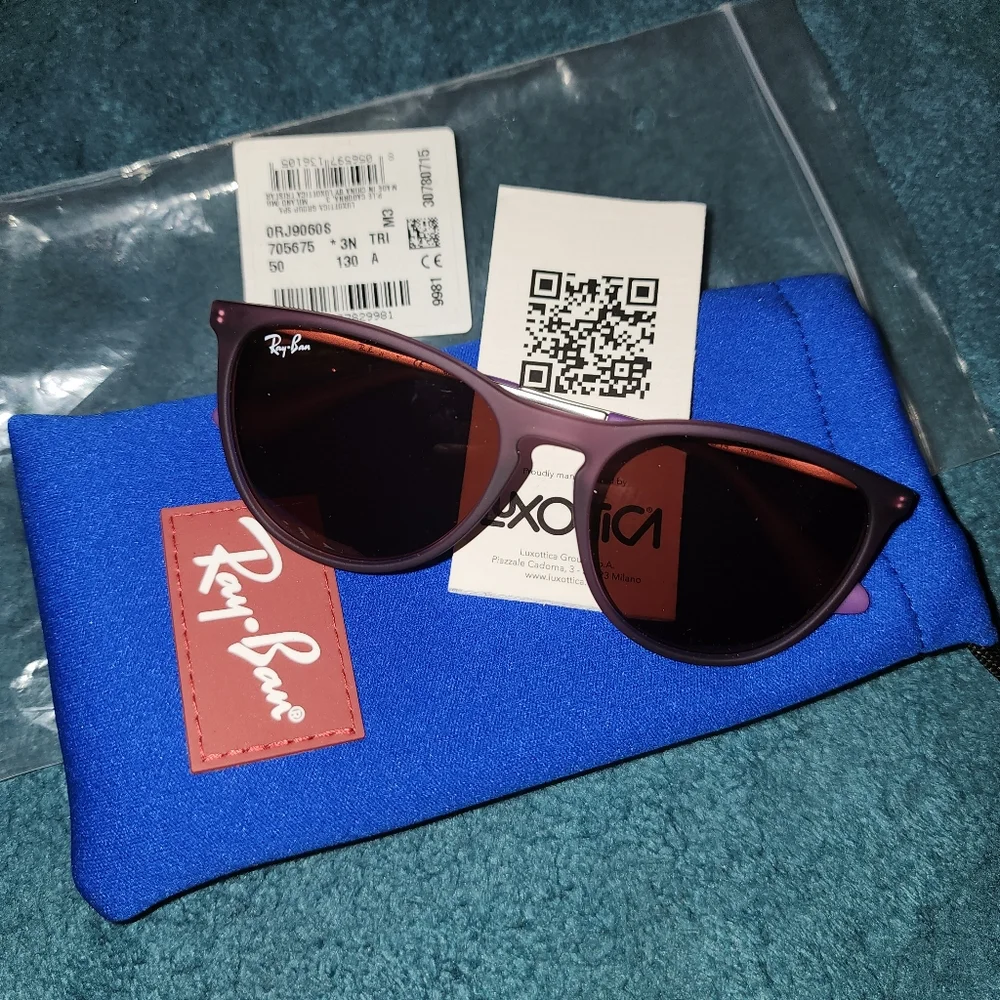 Ray-Ban Erika Jr Purple Sunglasses Kids Girls Small Women's Ray Ban